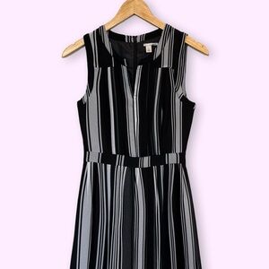 Halogen Black and White Striped Sleeveless Dress Women’s 0P